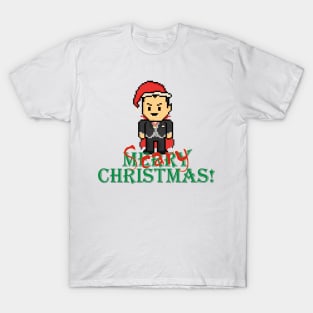 Vampire Pixel Scary Christmas! (Words at the Bottom) T-Shirt